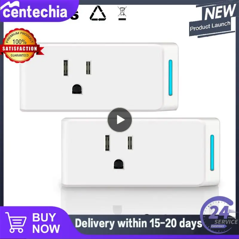 

Умная настенная розетка с 2 USB-портами, таймером и голосовым управлением