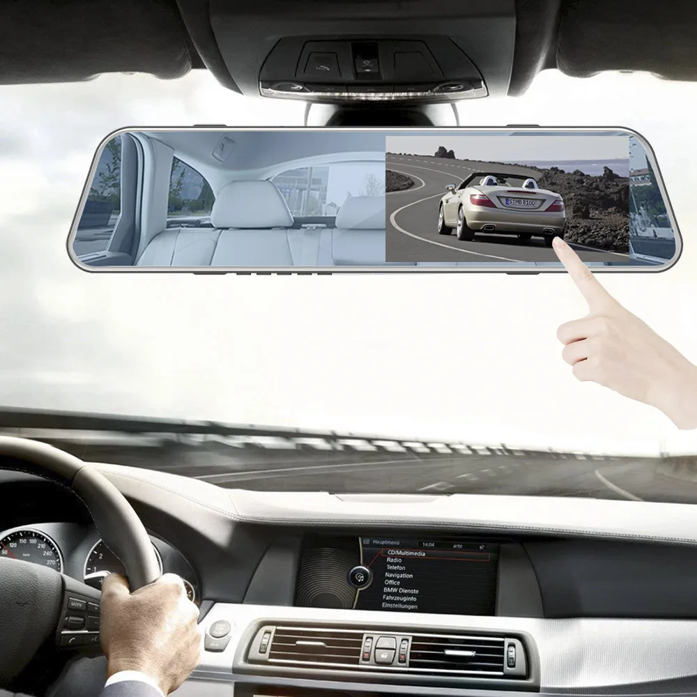 Car DVR Rearview Mirror Dash Camera Dual Lens Night Vision Reverse Cam 5.3 Touch Screen FHD 1080P For Auto car dash cam