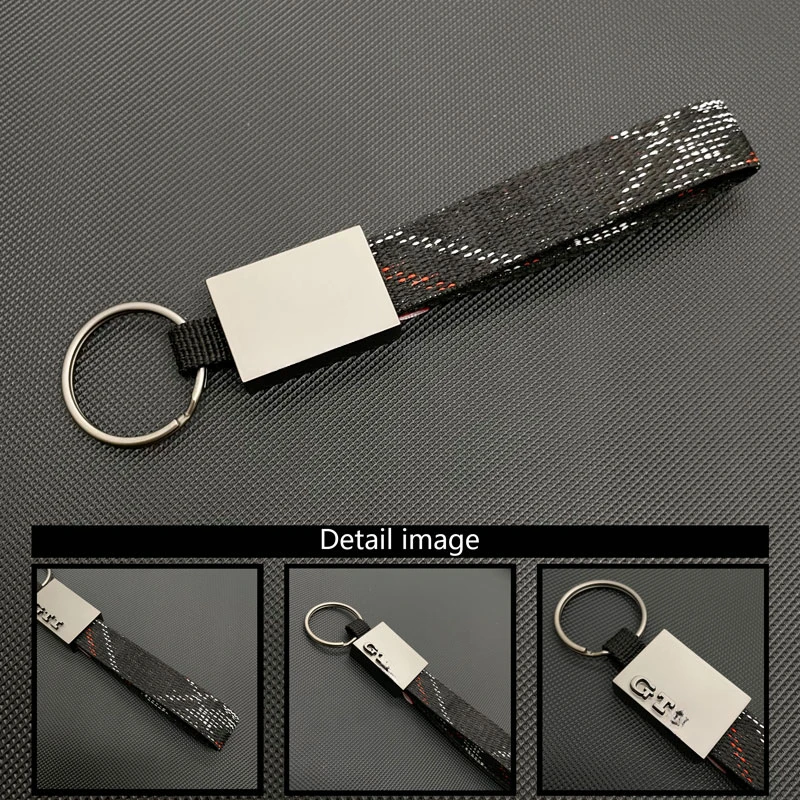 VW 골프 폴로 파사트 DSG GTI CC 티구안 투아렉, 간단한 자동차 브레이드 테이프 금속 키체인 선물, 자동차 키 링, 자동차 액세서리