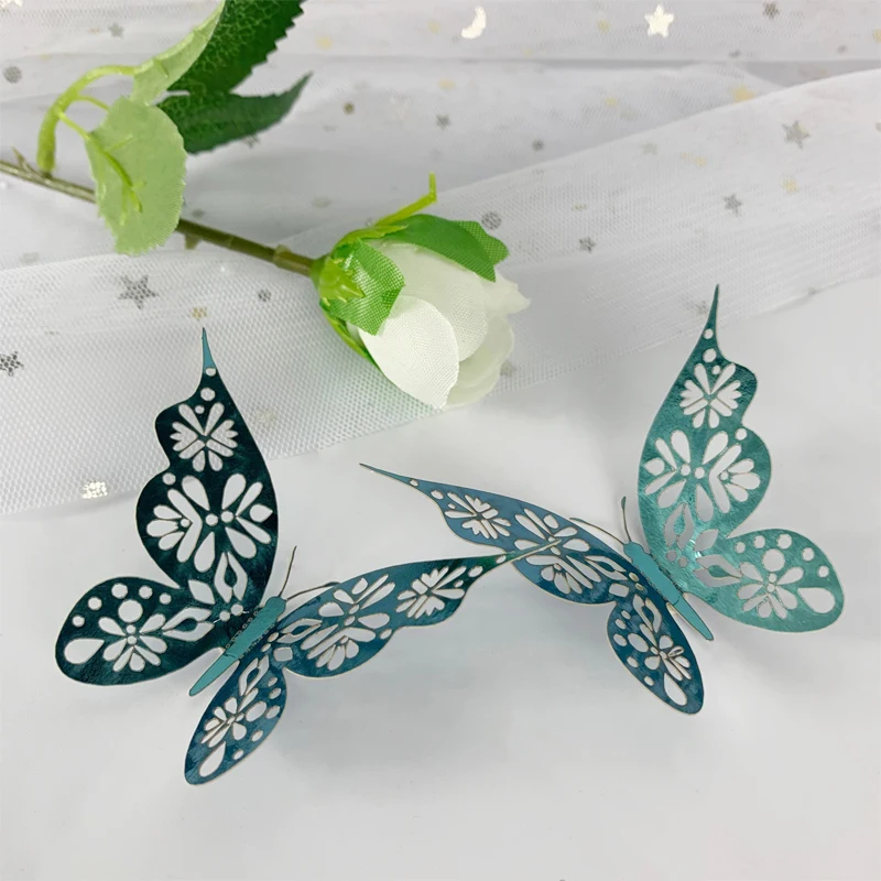 Hollow 3D Butterflies Wall Sticker 12 Pcs For Kid Room Wedding Bedroom Party Home Decor