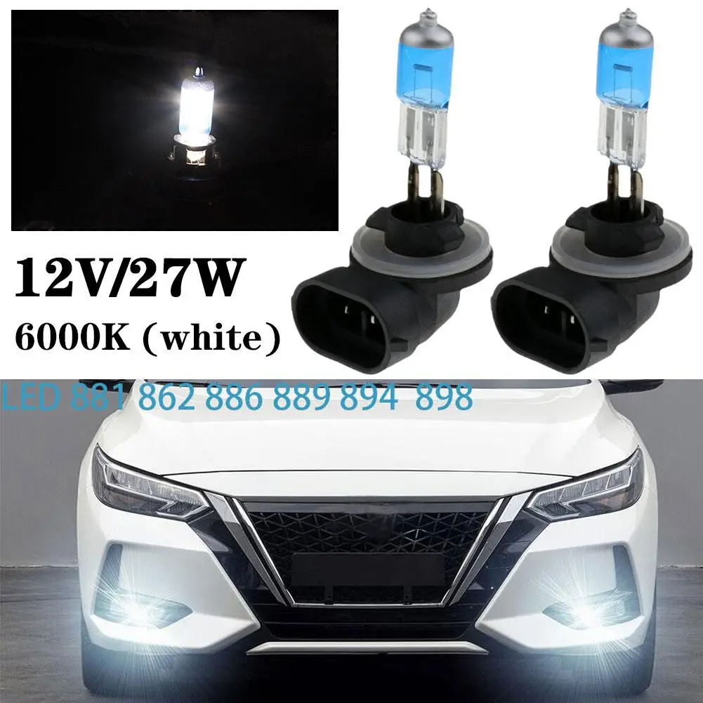 

2PCS H27 881 886 889 894 Super Bright White Fog Halogen Bulb Hight Power 27W Car Head Light Lamp DRL Day Running Lights 12V