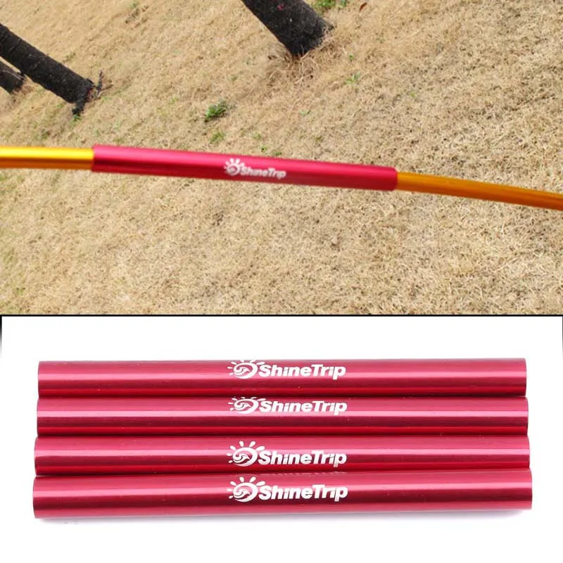 

4 Pcs/Pack Aluminum Alloy Tent Pole Repair Tube Single Rod Mending Pipe Suitable Below Tent Accessories