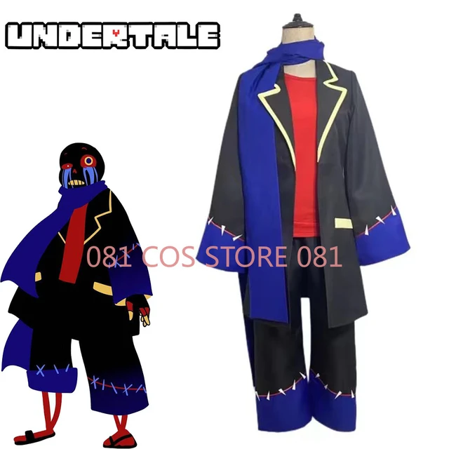 Anime Game Undertale XTALE Cross Sans Cosplay Costume White Cloak