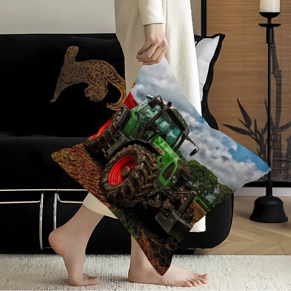 자동차 트랙터 장 방 인테리어 베개 커버 홈 데코 침실 소파 침대 베개 커버 45x45