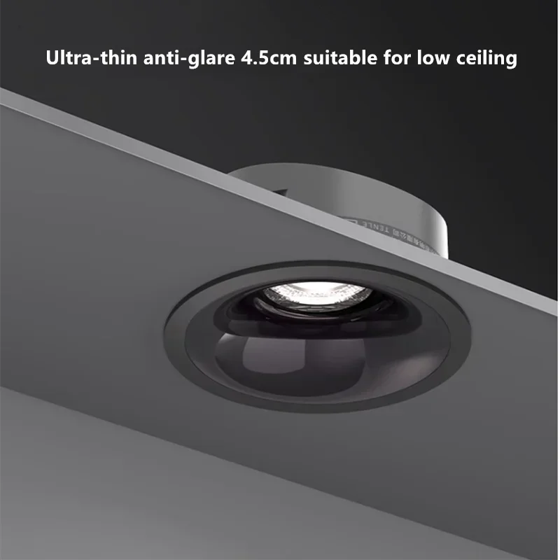 Description Picture 5 of itemHigh CRI Deep Anti-glare Led Cob Downlight Narrow Embedded Ultra-thin Rose Gold Black White Dimmable Ceiling Aluminum Spotlight
