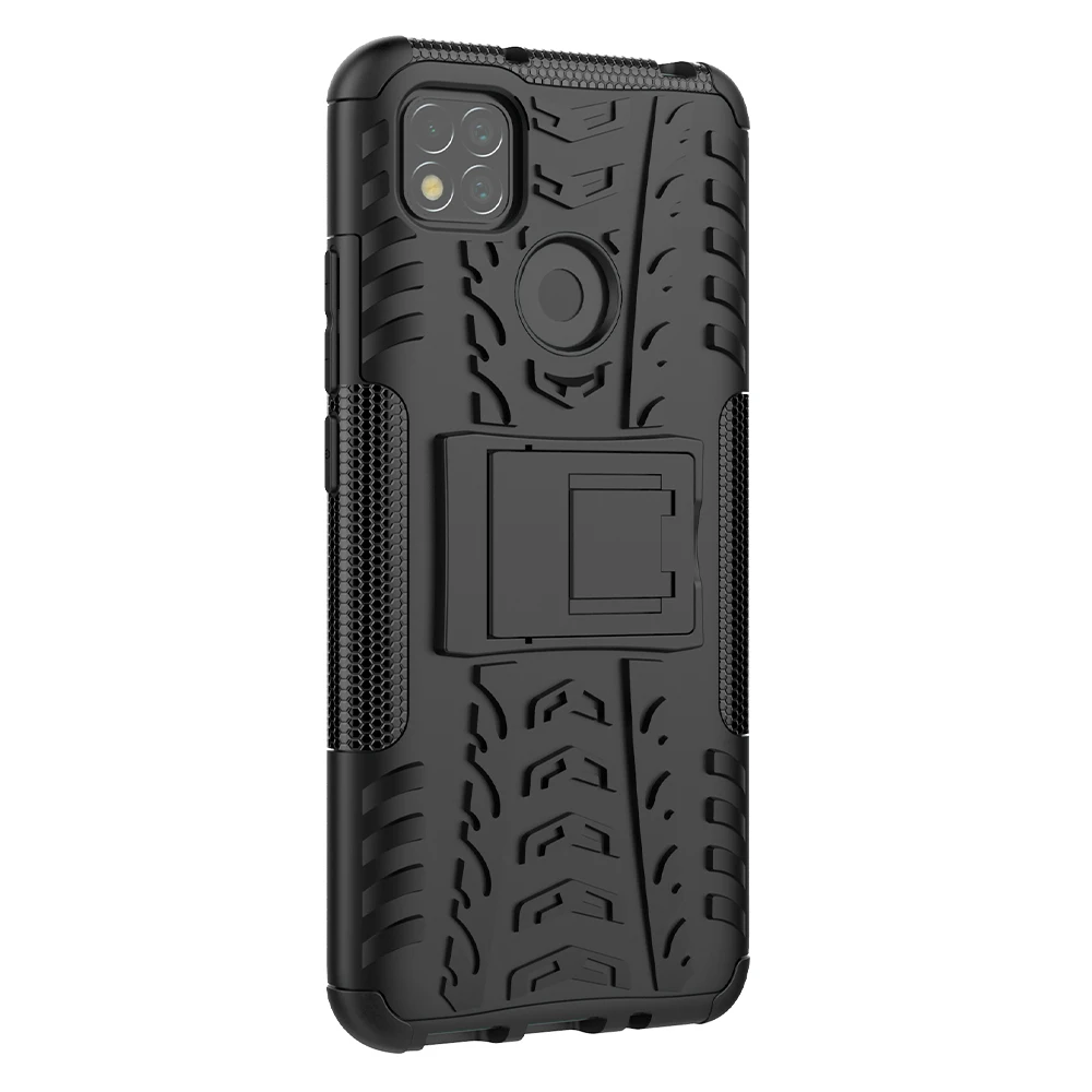 Für Xiaomi Redmi 9C Fall Abdeckung Rüstung Ständer Halter Robuste Silikon Stoßfest Stoßstange Fall für Xiaomi Redmi 9C für Redmi 9_voghion.com