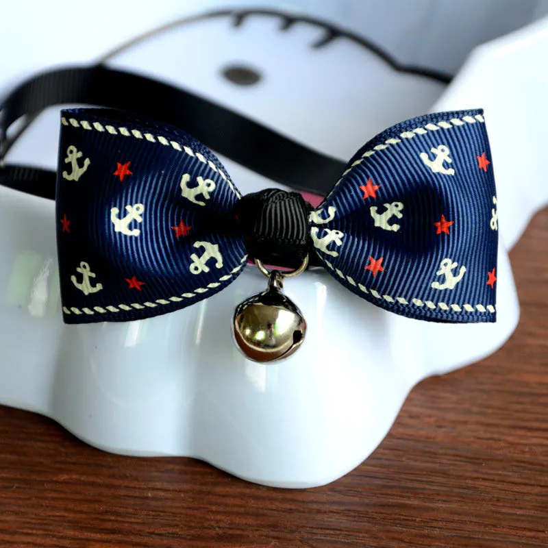 Lovely Dog Cat Pet Cute Bow Tie With Bell Adjustable Puppy Kitten Necktie Collar 