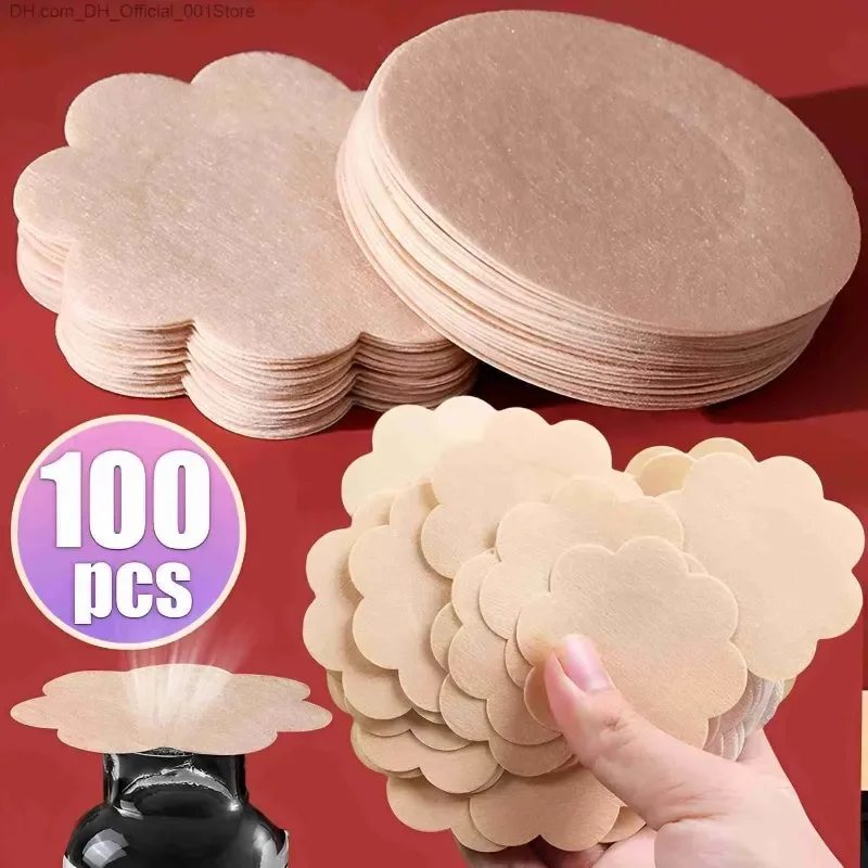 

10/100pcs Nipple Cover Sticker Disposable Pasties Piece Breast Petal Self-adhesive Invisible Chest Bra Padding Patch Intimates