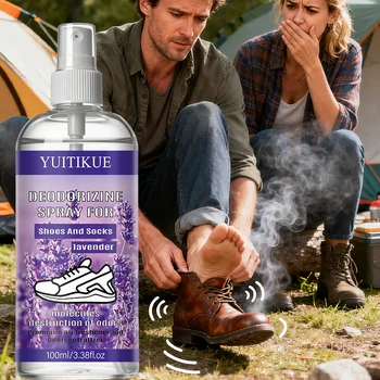 YUITIKUE Lavender Shoe & Sock Deodorizing Spray - Decompose Odor, Continuous Freshness 100ml 1