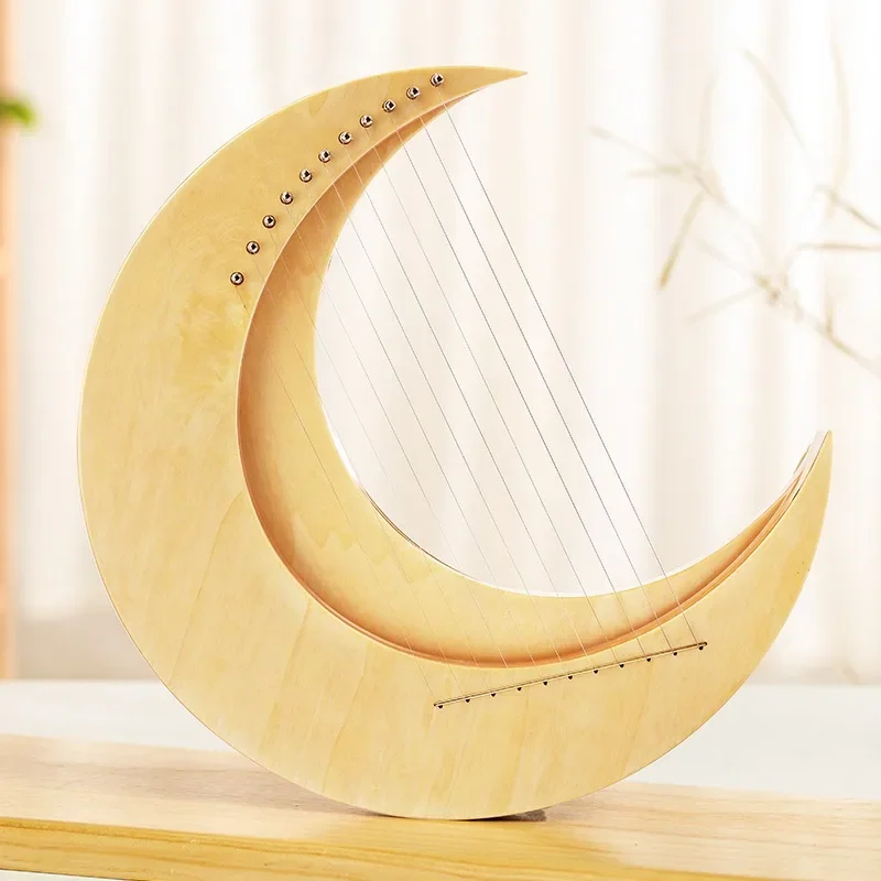 Lyre 11-tone Finger Shot Wood Small Portable Harp Moon Design Niche Stringed Instrument Musical Profissional Accompany Harp