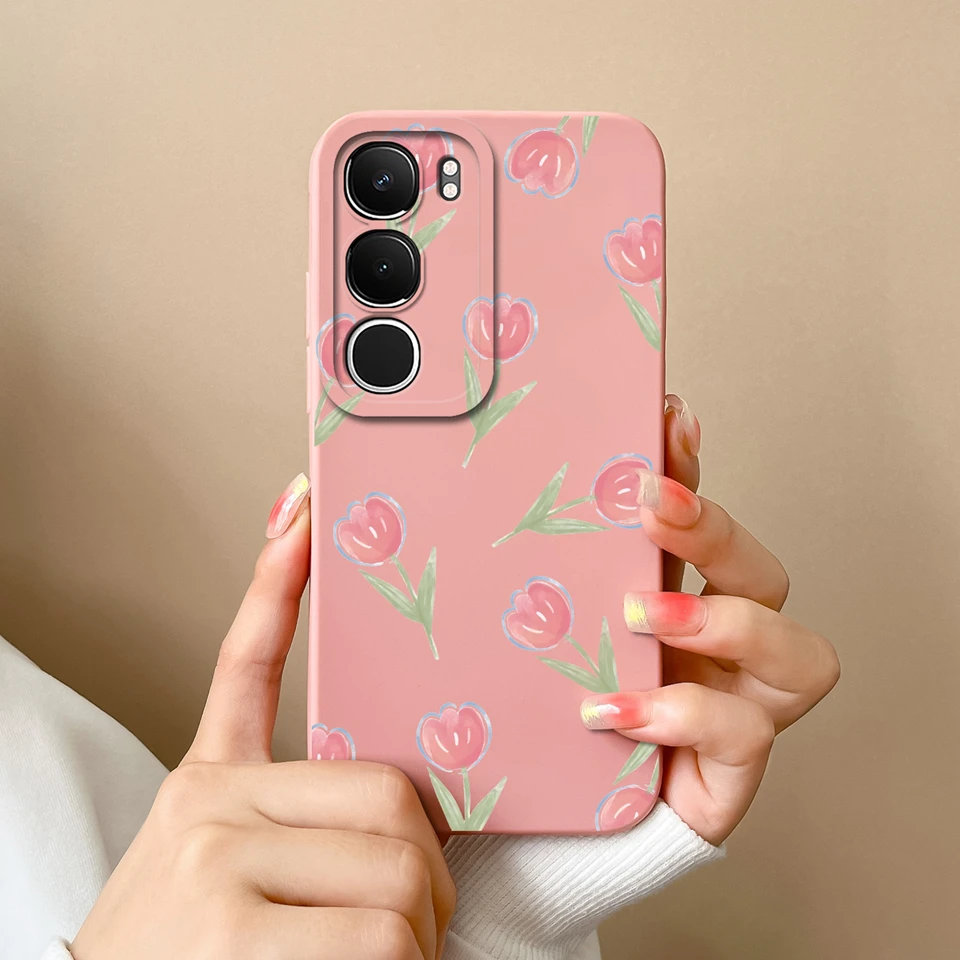 Cartoon Panda Flower Anti-Fingerprint Minimalist Phone Case Protector