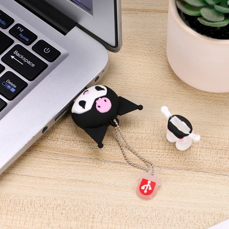 산리오 쿠로미 USB 플래시 드라이브, 휴대폰 컴퓨터 이중 사용, 고속 자동차 USB 플래시 드라이브, 카와이 선물 사무용품, 128g