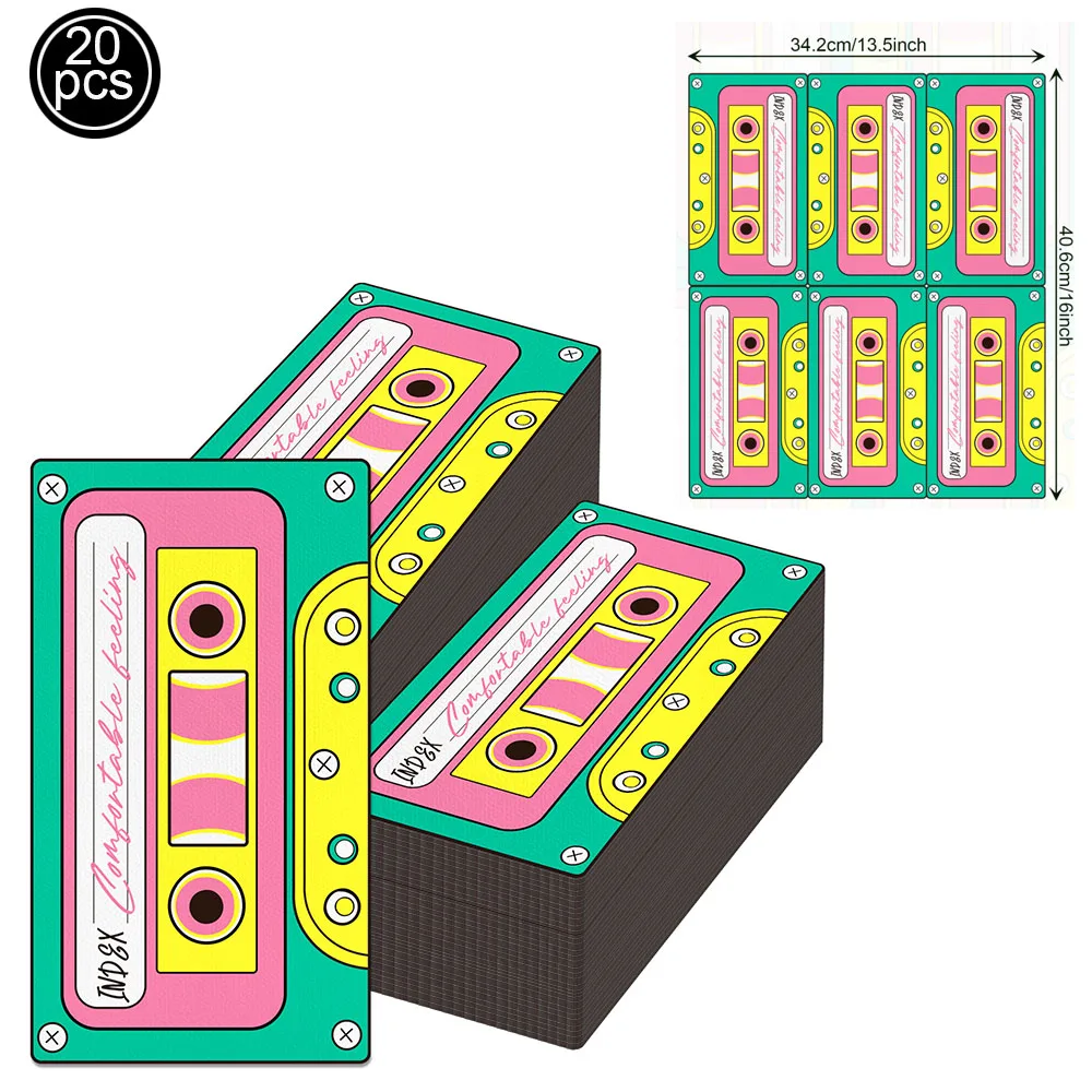70er 80er 90er Party Kassette Servietten Neuheit Boom Box Gefälligkeiten Geschenk Papier Boxen Retro Radio Dekor Hip Hop Geburtstag Party Supplies – Detail 3