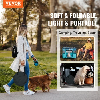 VEVOR Portable Foldable Pet Playpen Tent Crate Kennel Waterproof Puppy Shelter for Dog Cat Cages Indoor Outdoor Travel Camping 2