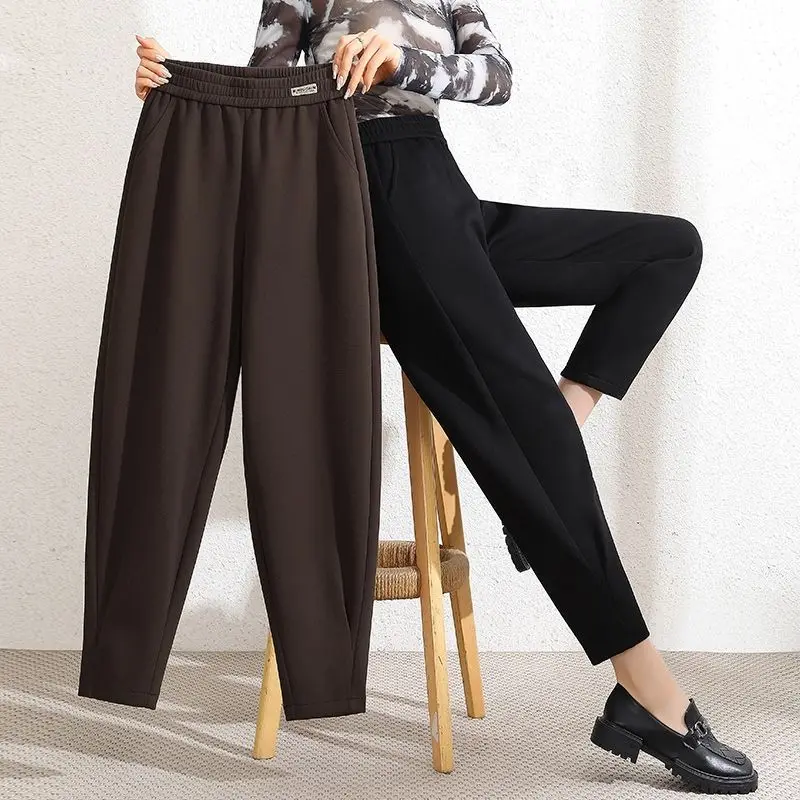 Women's Autumn and Winter Fashion Elegant High Waist Solid Halen Casual Versatile Western Comfortable Commuter Korean Y2K Pants