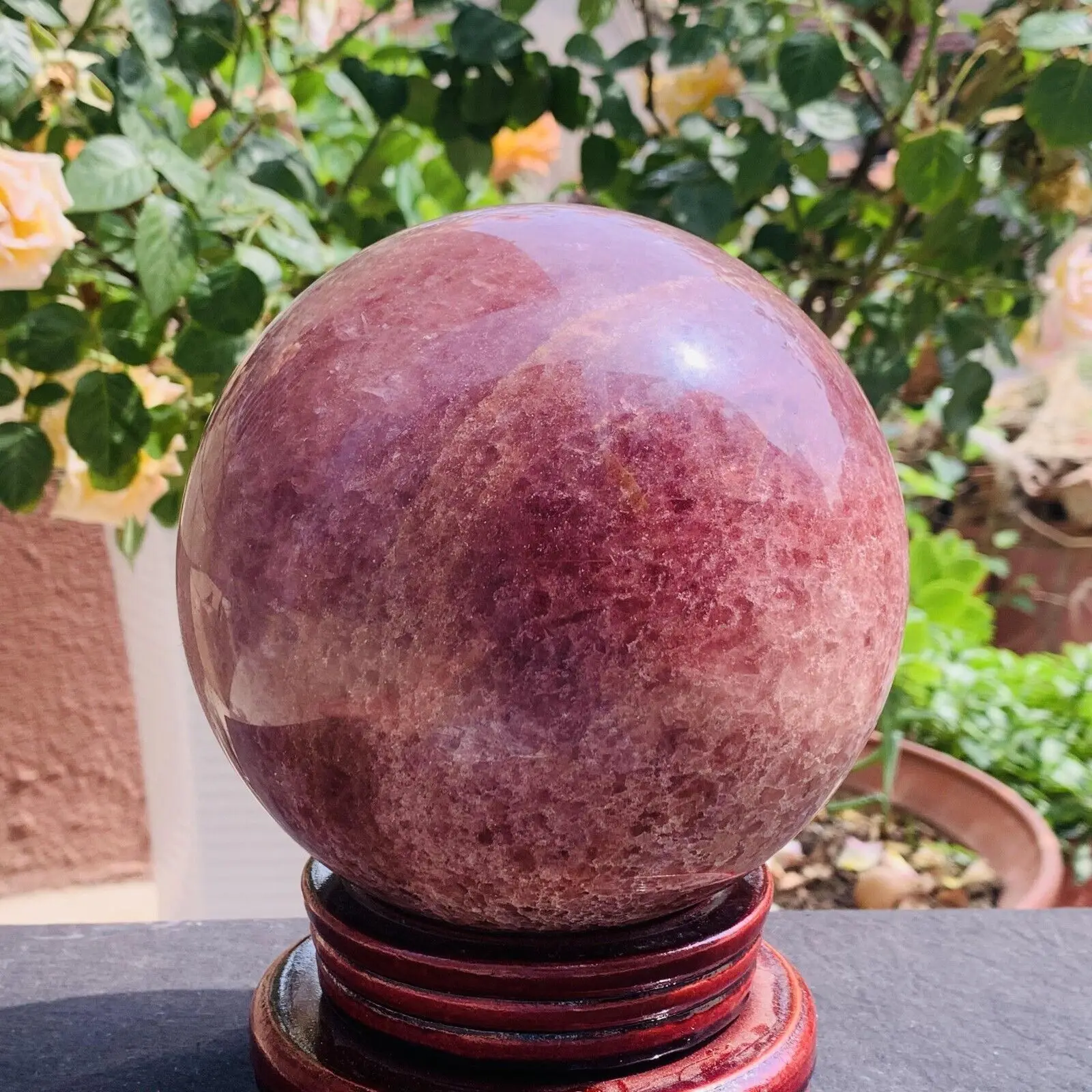 

Natural Strawberry Quartz Ball Crystal Polished Sphere Healing