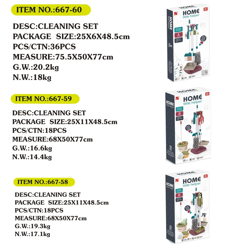 Children's Cleaning Toys Set Children's Educational Simulation Play Cleaning Housekeeping toys Broom Mop Dustpan Brushes 6