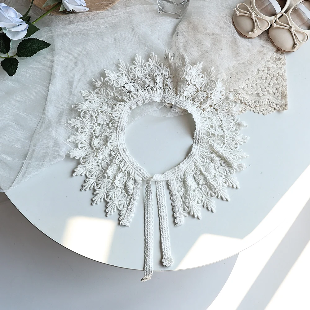 Lace Scarf for Baby Girls Hollow Out Collar Kids Accessories