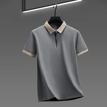 2026 New Men's Quarter Zip Polo Shirt Cool Breathable Fabric Short Sleeve Top For Office And Daily Activities
