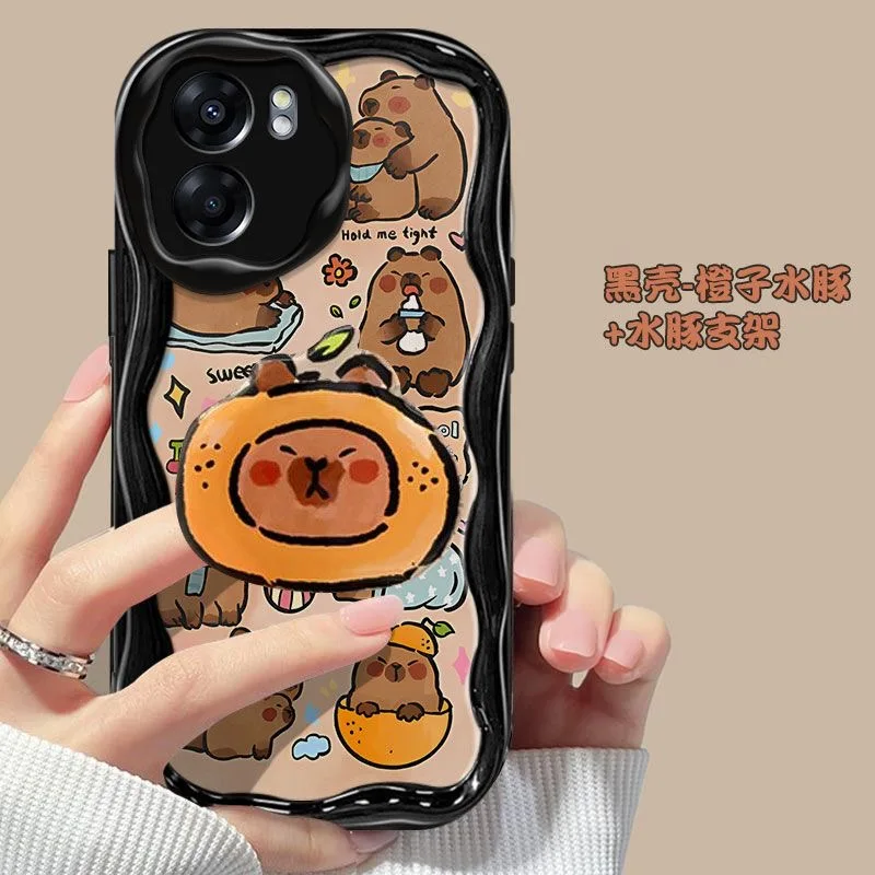 Capybara Grip Tok Holder Wave TPU Soft Phone Case