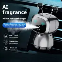 AI Robot Smart Spray Aromatherapy Diffuser for Car Air Vent Creative Ornament for Car and Home Freshens Air and Removes Odors