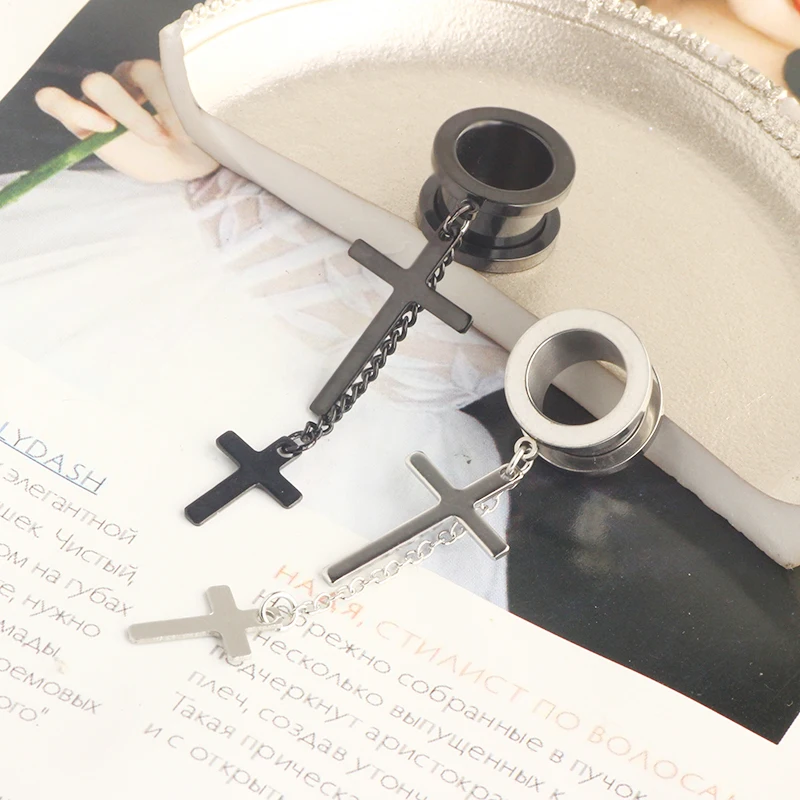 2022 New Style wholesales body piercing ear tunnels screw silver black 6-20mm women men plugs and tunnels for ear 15 style choos