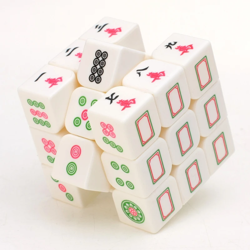 Solid Color Dice Mahjong Magic Cubes Personality Third-Order Magic Cubes Set Race Racing Children's Educational Toys toddler race track racing set car adventure toys vehicle preschool educational