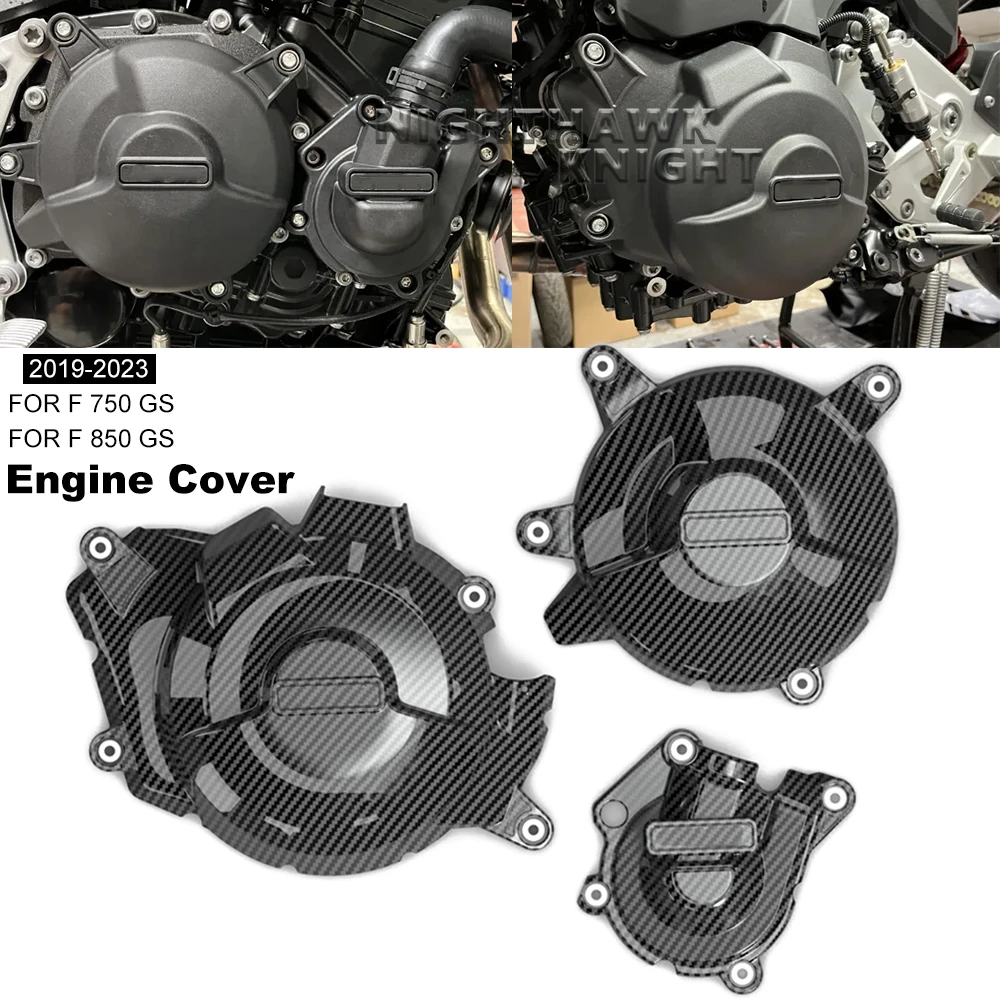 New-Motorcycle Engine Cover Set For BMW F750GS F 750 GS F 850 GS F850GS Engine Protective Cover Black&Carbon Look