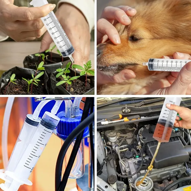 100-500ml Large Capacity Syringe with 1M Hose Reusable Plastic Syringes Pet Feeding Metering Pump Hydroponic Nutrition Syringe 6