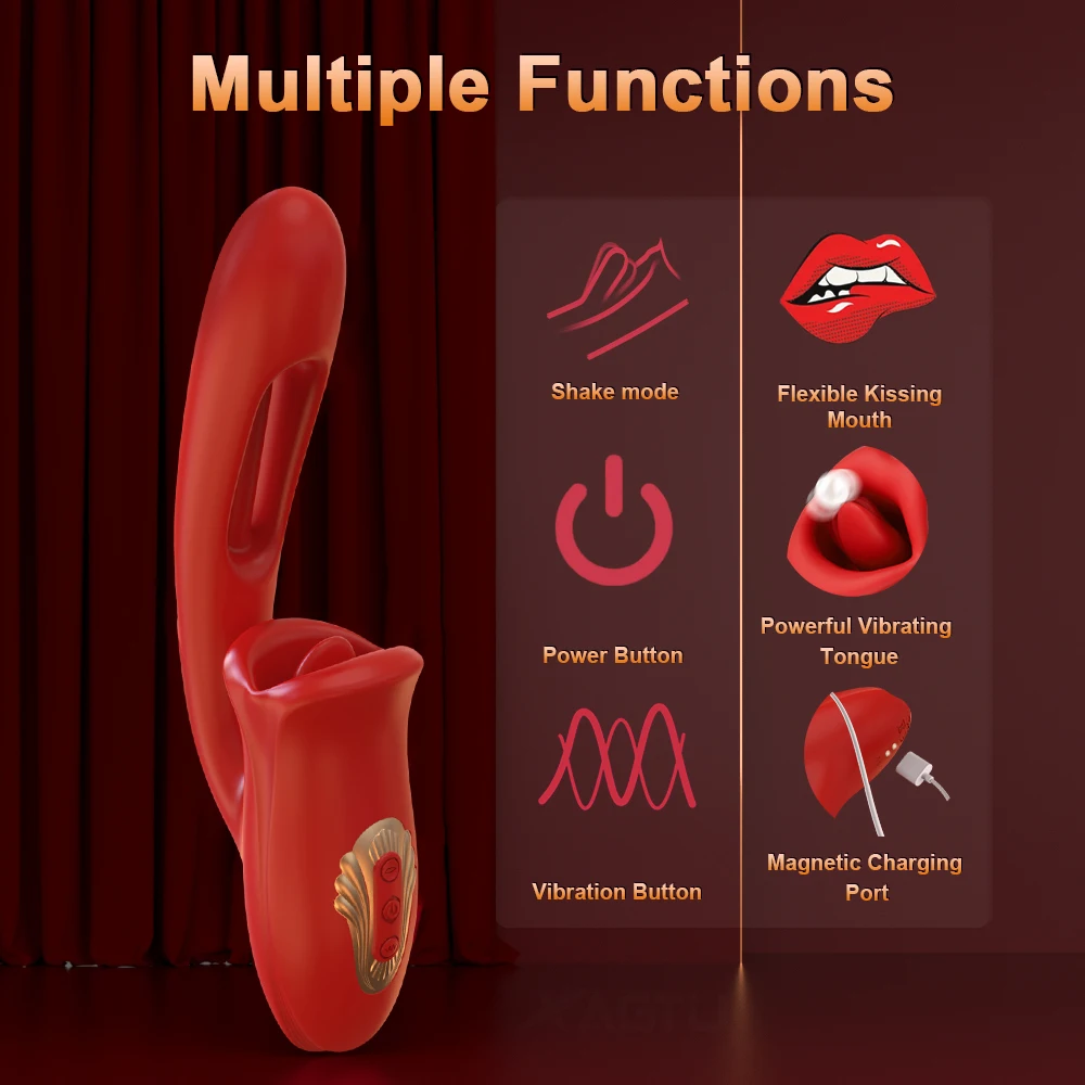 Tapping Flapping Vibrator for Women Tongue Licking Clitoris Clit Sucker Stimulator Powerful Female Sex Toy Woman Adult 18