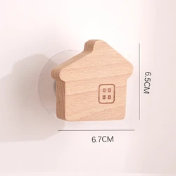 Animal-Shaped Wooden Wall Hook for Cute Room and Home Decor (House)