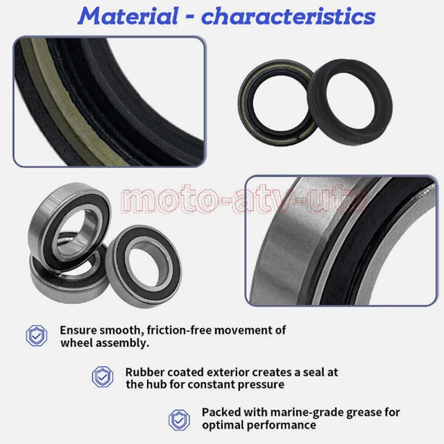 Rear Wheel Axle Bearing & Seal Kit For Yamaha Raptor 700, YFZ450 - 2006-2023 Models (Includes Bearings, Seals, O-Rings)