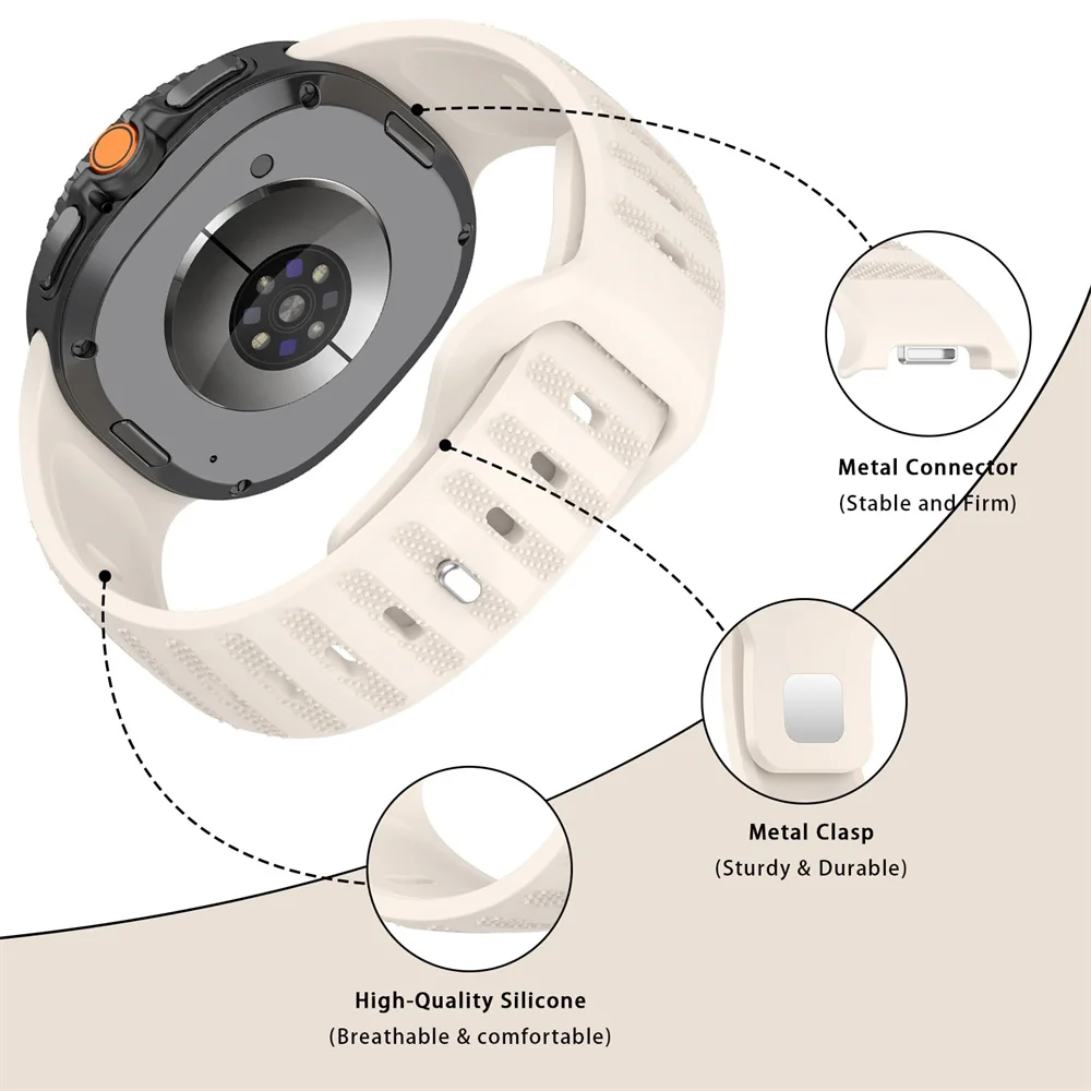 Waterproof Anti-Slip Textured Liquid Silicone Watch Band - Unisex Comfort, Washable