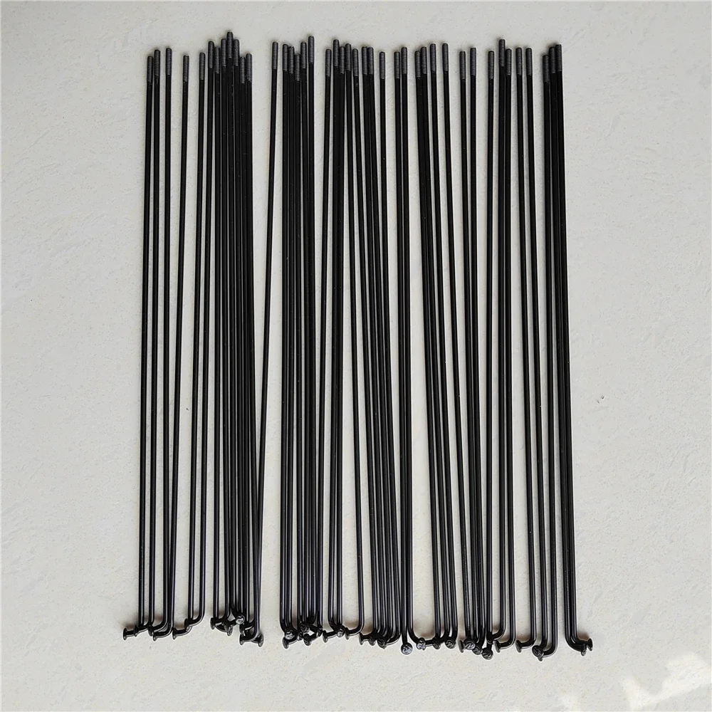 40PCS 201mm-260mm Bicycle Spoke 14G Stainless Steel Black Road Bike Folding Copper Nipple MTB Mountain