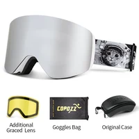 COPOZZ Winter Professional Men Women Ski Goggles Set Magnetic Quick-Change Double Layers Anti-Fog Snowboard Goggles Adults 1