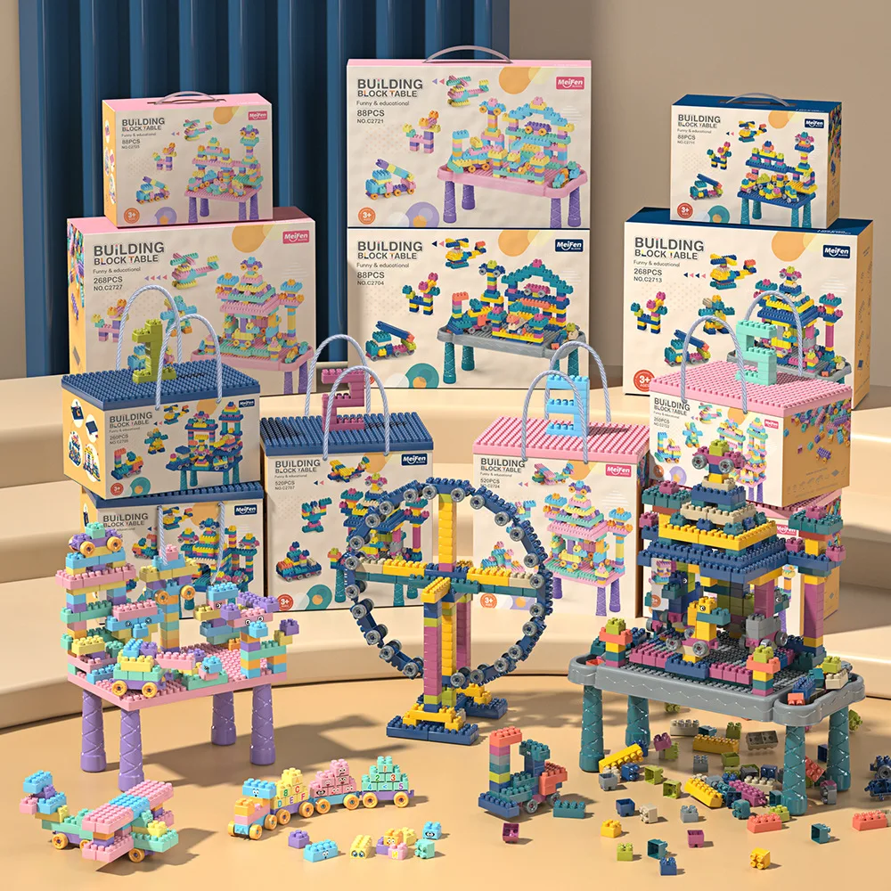 Big Size DIY Funny Building Blocks Table Toy Colorful Creative Bulk ...