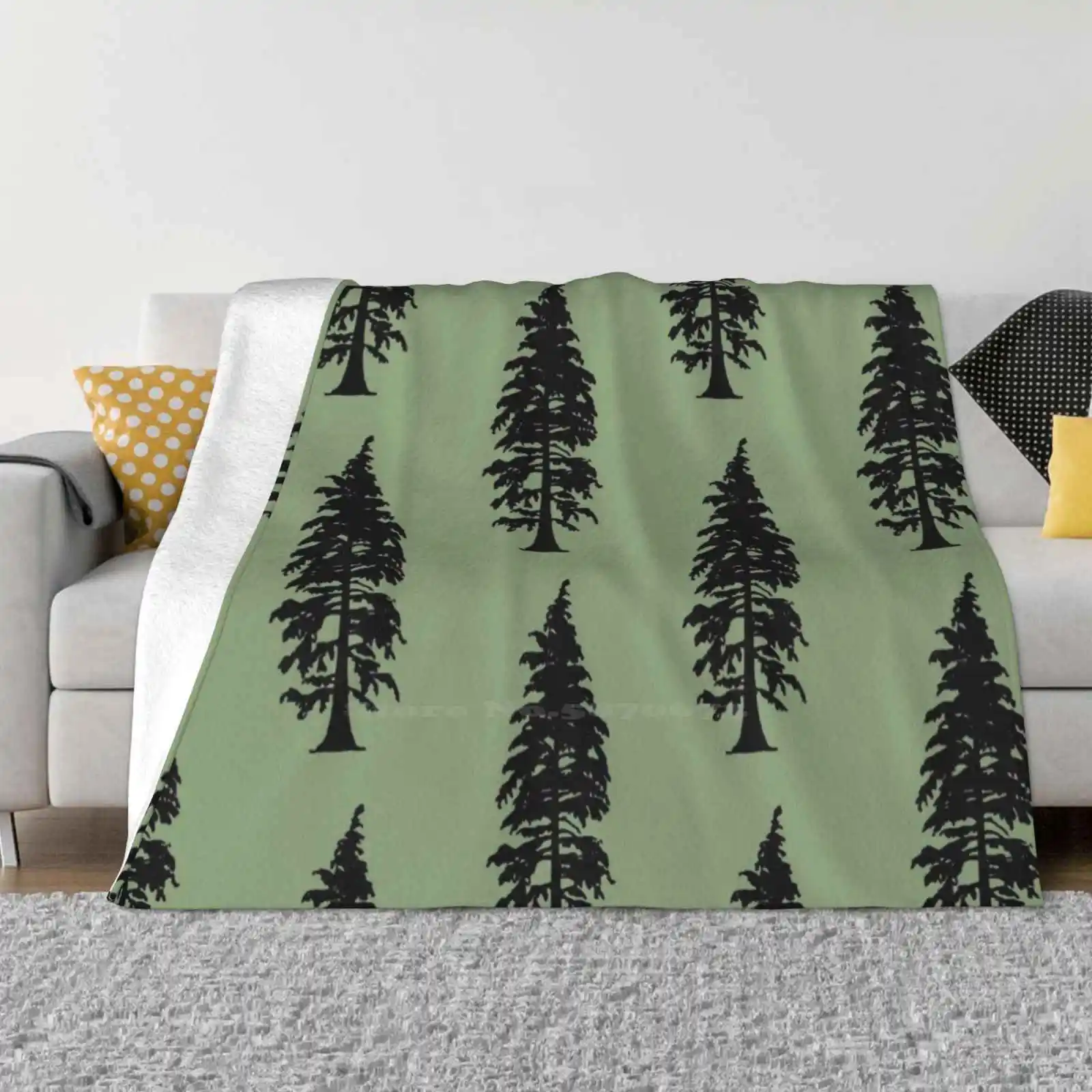 

Evergreen Tree Soft Warm Throw Blanket Evergreen Nature Fir Christmas Tree Silhouette Pine Spruce Hemlock Shadow Simple Woodsy