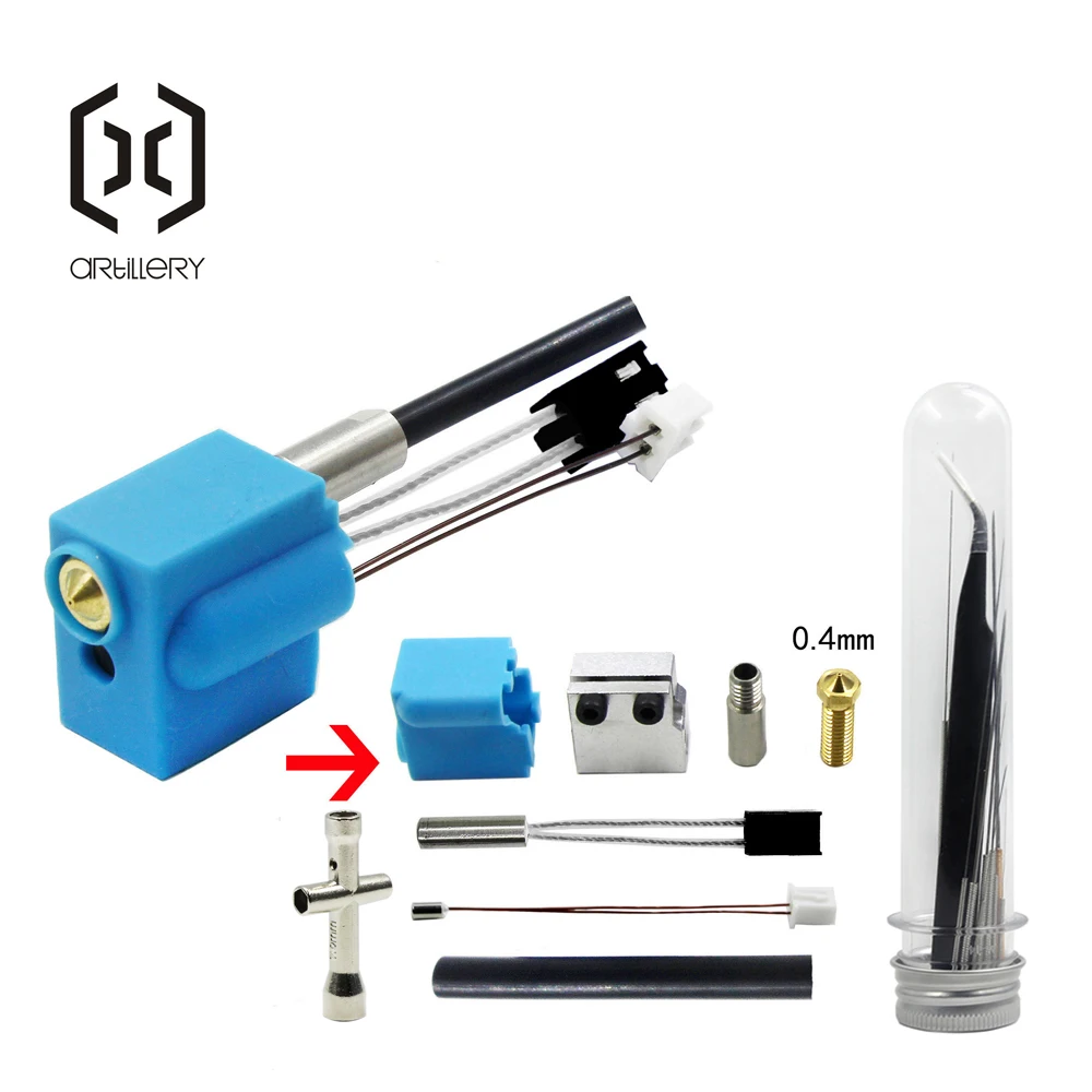Kit de Bloco de Alumínio do Bocal da Extrusora para Impressoras 3d de Artilharia Sw-x1 e Genius Sw-x2 e Genius Pro - Imagem 3