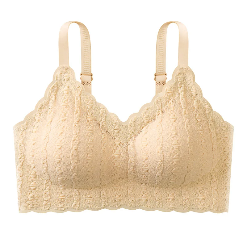 Women Gathered Breathable Thin Bra Comfortable Without Steel Ring Underwear Ladies Push Up Lingerie Solid Elastic Sexy Bralette