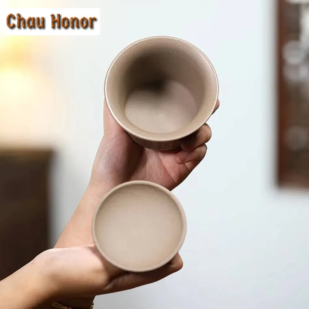 200ml Hand Painted Yixing Purple Clay Gaiwan Raw Ore Cinerous Section Mud Cup Saucer Tea Tureen Tea Maker Cover Bowl Ornaments