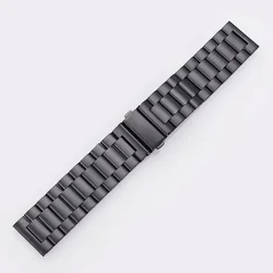 Premium Stainless Steel Metal Watch Strap, 20mm/22mm Adjustable Band - 20mm watch band (Black 04)