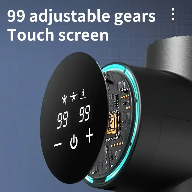 99 Level Intensity Massage Gun LED Display Fascia Deep Muscle Relax Body Massager Electric Fitness Equipment Noise Reduction - Image 6