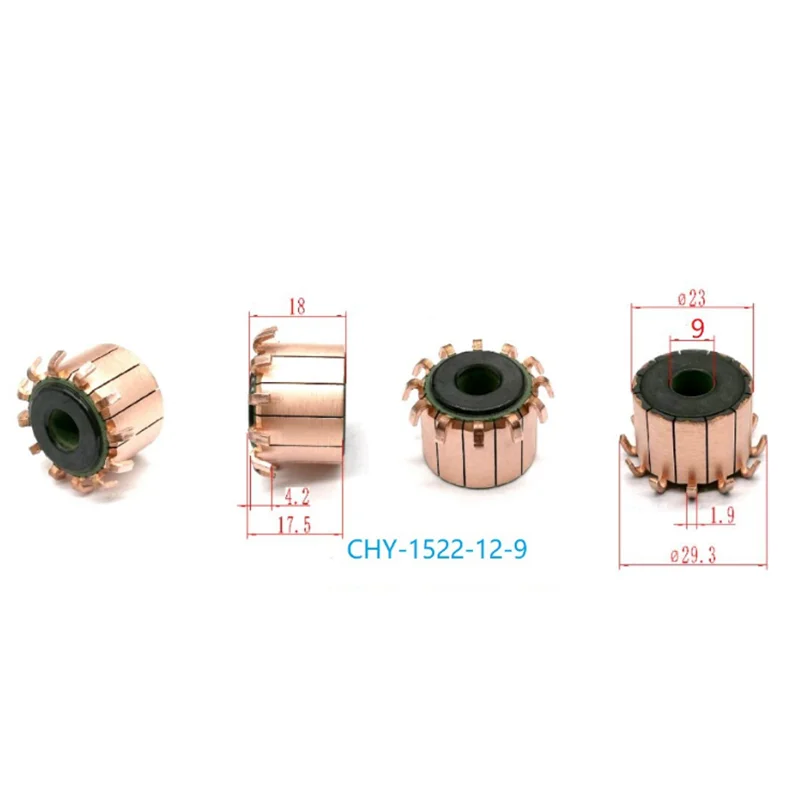 h type timing belt model 710h 720h 725h 730h 740h 750h 760h 770h trapezoid teeth belt teeth pitch 12 7 mm width 25 30 mm 9*23*18(17.5)mm 12P Teeth Copper Hook Type Electrical Motor Commutator CHY-1522-12-9