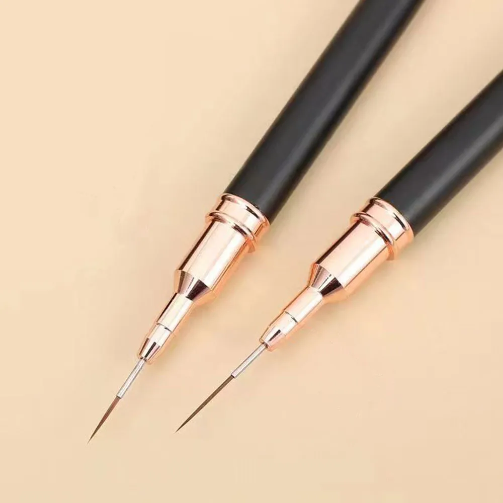 Black Nail Art Liner Brushes 5Sizes Painting Nail Design Pen /8/12/20/25mm Drawing Tool for Long Lines Thin Details Manicure Pen 6
