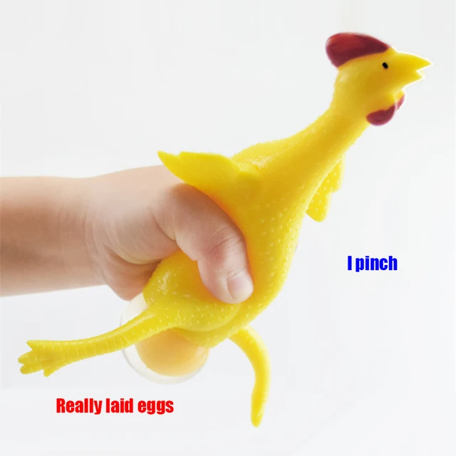 Creative Toy Funny Laying Hens Novelty Antistress Squeeze Chicken Keyring Surprise Squishy Kids Toys For Halloween 2022 New 2