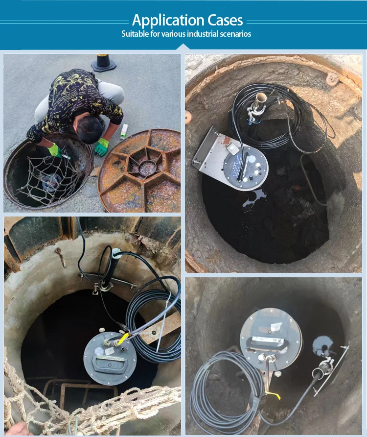 Ultrasonic Flow Meter IP68 for Pipeline Manhole Deep Level Water Level Gauging S