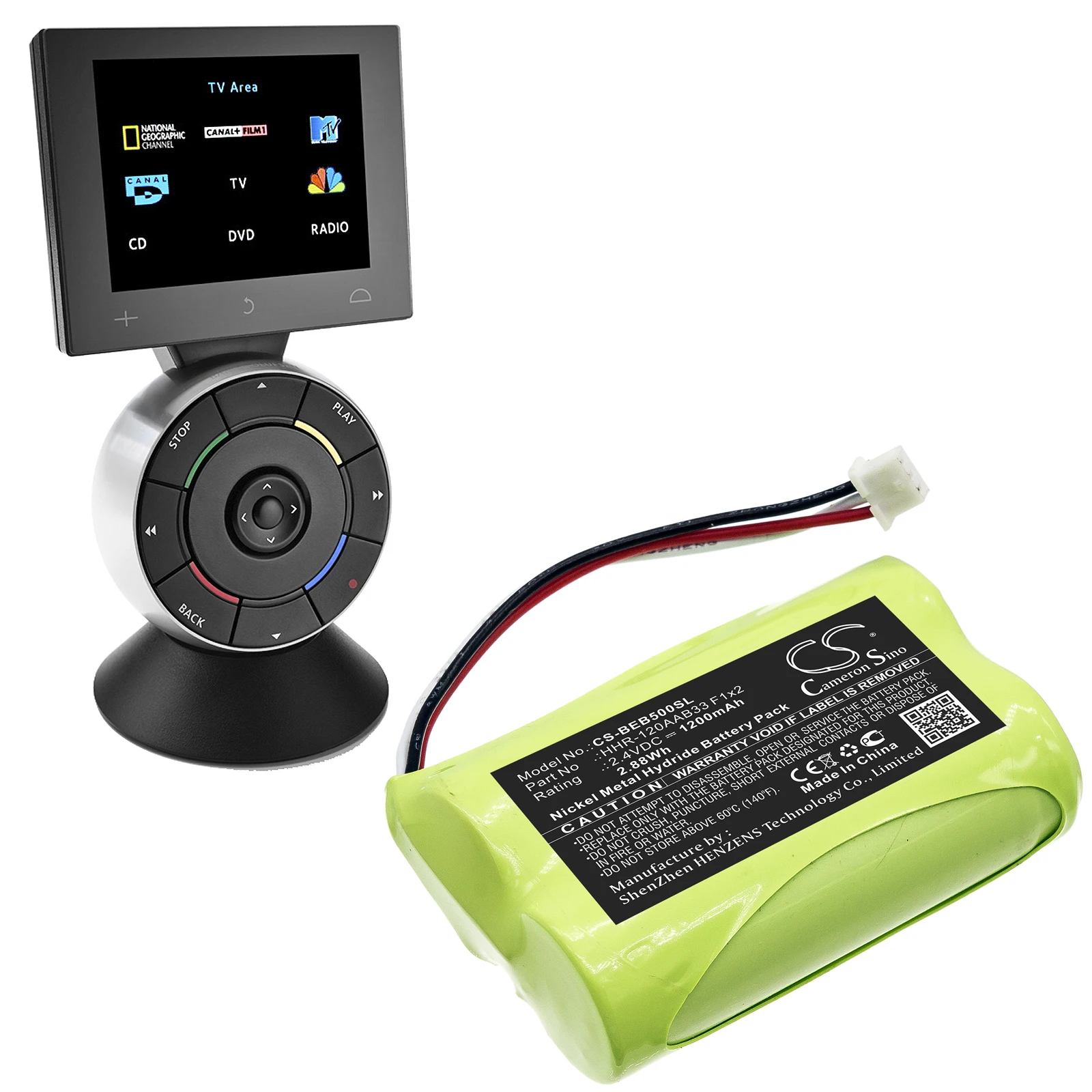 Batteria Telecomando 1200Mah Per Bang & Olufsen Hhr-120Aab33 F1X2 Beo5