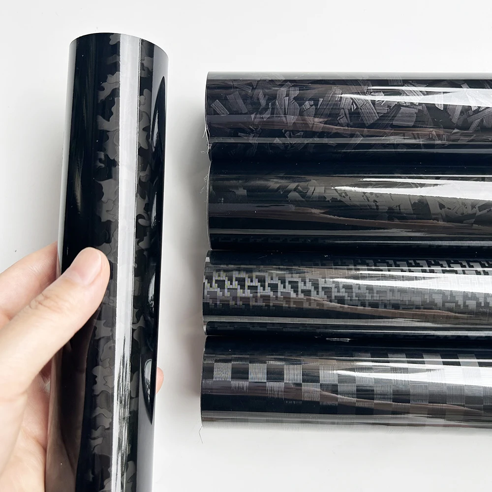 Forged Carbon Fiber Vinyl Wrap - Cosmic Checkered Design for Vehicle & Motorcycle Decoration