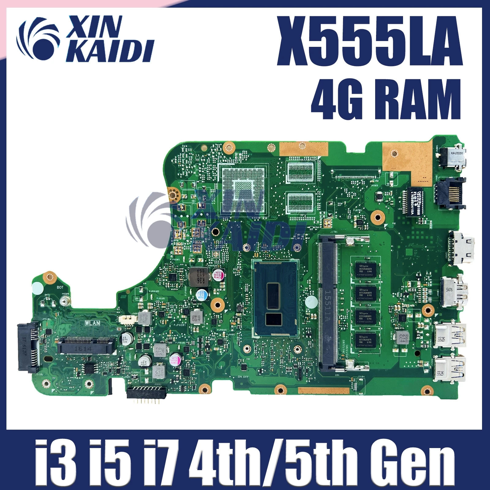 Материнская плата X555LA для ноутбука Asus X555LN X555LD X555LAB X555LJ X555LF материнская плата для ноутбука 4 Гб RAM I3 I5 I7 4-го 5-го поколения ОК