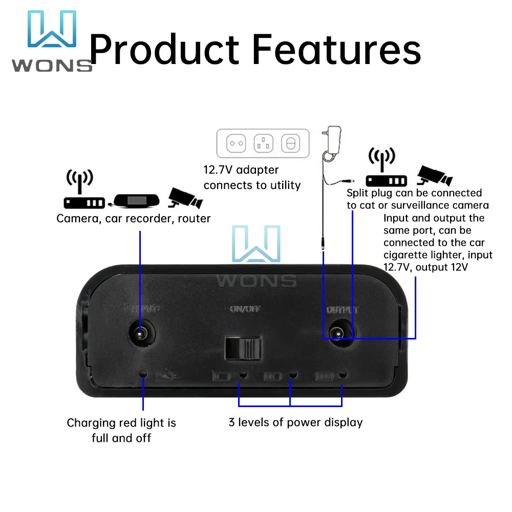 DC 12V USB Uninterrupted Power Supply Box 3x18650 Battery DIY Power Bank Box for Router Cellphone Tablet Modem CCTV Camera dc power supply uninterruptible power supply portable ups mini ups